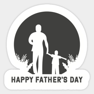 Father's Day Silhouette Tee - Distressed "Happy Father's Day" Shirt, Perfect Gift for Dad on His Special Day Sticker